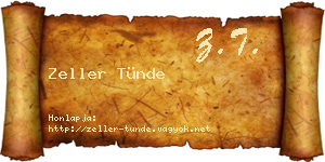 Zeller Tünde névjegykártya